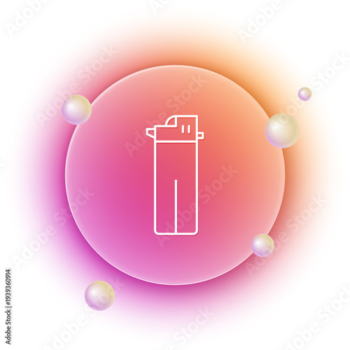 White Lighter icon isolated on white background. Orange and pink gradient circle background. Vector