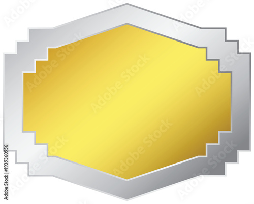 Classic premium gold plaque emblem with silver frame