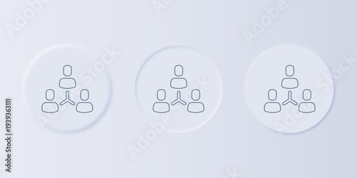 Grey Project team base icon isolated on grey background. Business analysis and planning, consulting, team work, project management. Set icons in square buttons. Vector