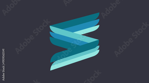 This logo features dynamic layered shapes in serene colors, symbolizing growth and movement, ideally suited for businesses in technology or creative fields.