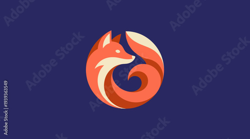 A beautifully crafted fox swirl logo, combining adventure and nature, perfect for brands that focus on wildlife, conservation, or outdoor activities and lifestyle.