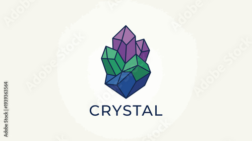 A captivating logo featuring a crystal cluster, perfect for luxury brands looking to convey elegance, sophistication, and beauty in their identity and marketing materials.