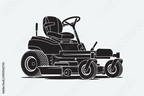 Riding Lawn Mower Silhouette vector