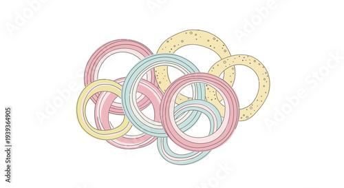 Colorful rubber bands in a pile.