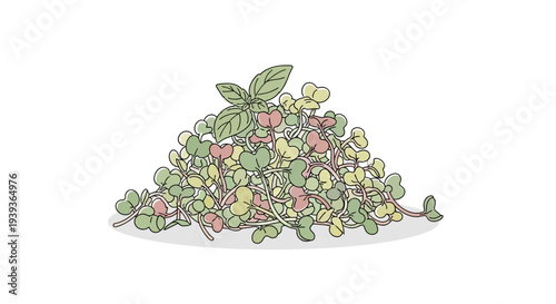 Fresh Green Grapes Heap with Leaves.