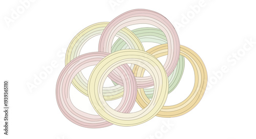 Colorful Rubber Bands Entwined Together.
