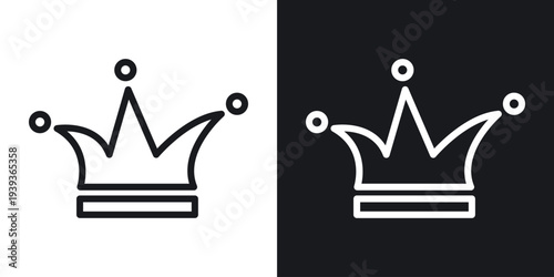 Jester hat icon set in black and white stroke lines