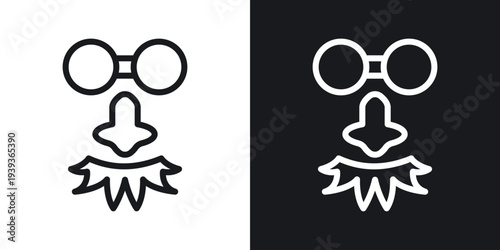 Joke day icon set in black and white stroke lines
