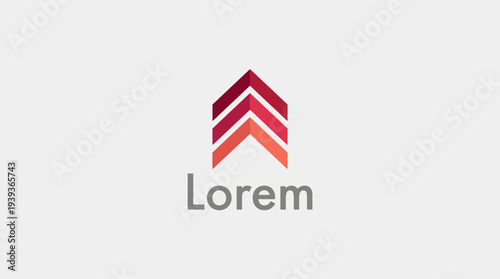 An elegant logo design showcasing ascending arrows in varying shades of red, representing growth and progress in a sleek and modern aesthetic for any business.