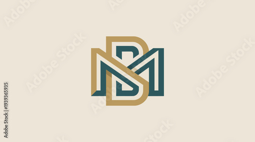 This sophisticated monogram design features interlocking letters in a modern, sleek style, offering a timeless and premium feel suitable for various luxury brands and businesses.
