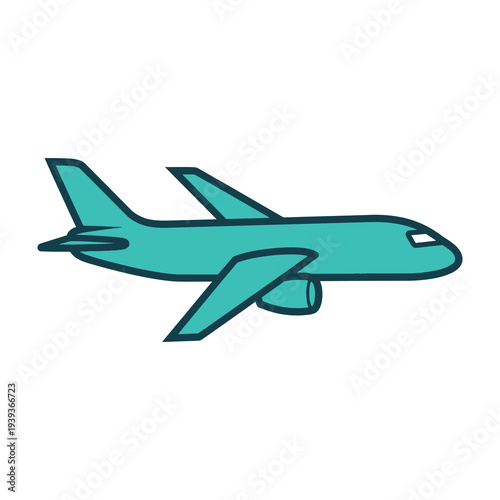 Wallpaper Mural Teal airplane soaring in a clear sky minimalist design smooth curves modern travel concept transportation and adventure theme Torontodigital.ca