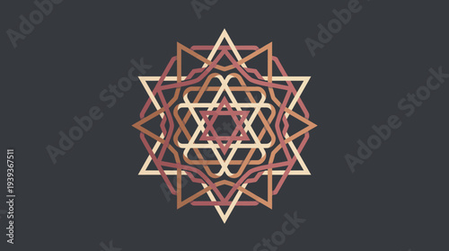 This logo showcases a detailed geometric star pattern with layered lines, representing complexity and depth, perfect for creative industries or modern brands.