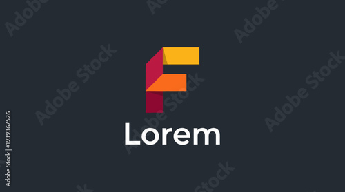 A striking letter F logo featuring bold colors and unique design, perfect for modern brands aiming to convey strength, innovation, and a fresh approach to creativity.