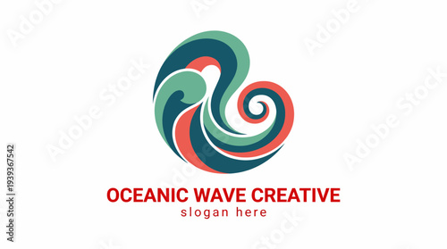 A beautifully crafted wave logo design representing Oceanic Wave Creative, symbolizing fluidity, creativity, and artistic inspiration anchored in nature's beauty.