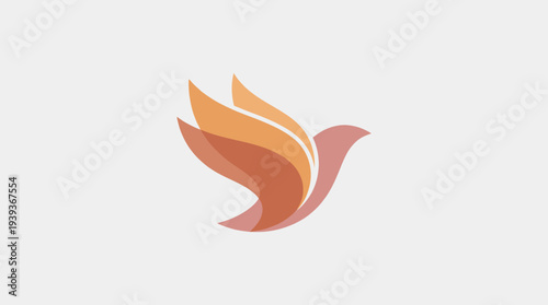 An artistic representation of a stylized bird in soft colors, encapsulating themes of freedom, hope, and tranquility, perfect for brands focused on positivity.