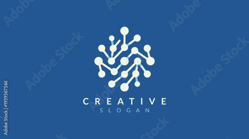A visually appealing logo design representing creative connections with a network motif, symbolizing collaboration and innovation in a digital landscape.