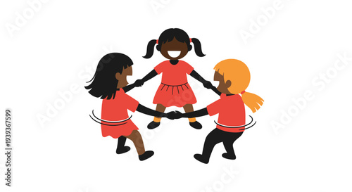 Three diverse young girls jumping rope together outdoors in playful fun
