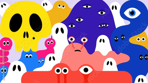 Whimsical and Spooky Characters A Playful Collection of Fun and Freaky Monsters