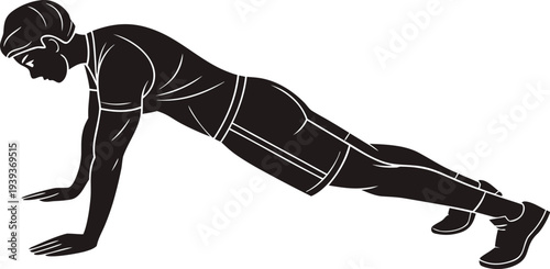 Man doing push ups silhouette icon
