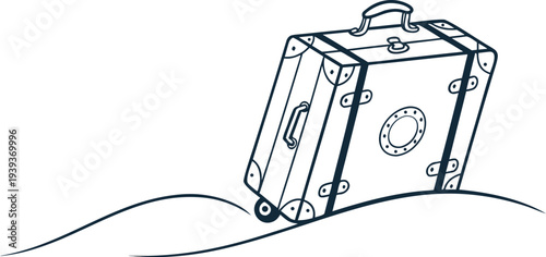 Vintage suitcase travel luggage icon vector illustration
