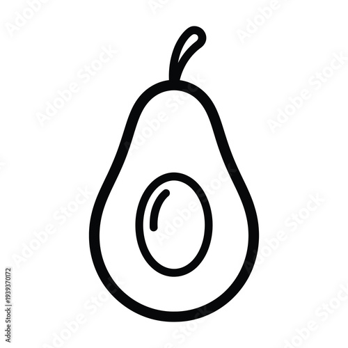 Halved avocado fruit with a smooth creamy texture and a large seed in the center isolated on a clean minimalist white background showcasing its natural green skin and healthy appearance ideal