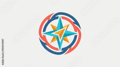 The image showcases a vibrant star symbol encircled by swirling colors, depicting a sense of motion and progress in a visually engaging and creative manner.
