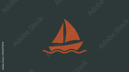 This image captures a simple yet elegant sailboat illustration against a rich dark background, evoking feelings of adventure and tranquility on the water.