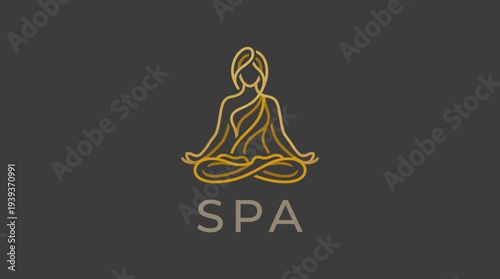 This logo elegantly combines spa aesthetics with tranquility, featuring a meditative figure that represents relaxation and wellness, inviting customers to unwind and rejuvenate.