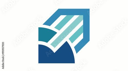 Featuring dynamic geometric shapes of blue and aqua hues, this logo creates a sense of modernity and agility, perfect for technology or business branding.