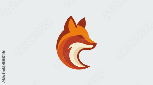 This image features a modern, artistic representation of a fox’s head, using warm colors to emphasize beauty, cunning, and the essence of nature in a seamless design.
