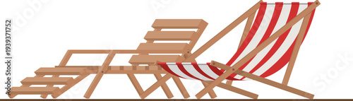 Flat style beach holiday set with umbrella and sandcastle vector