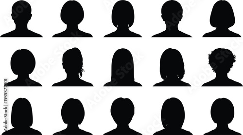 Vector illustration of stylized profile silhouettes symbolizing diversity, identity, fashion, culture, tradition, inclusivity, heritage, and education