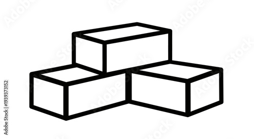 Abstract geometric podium or stage with three levels for awards or presentations