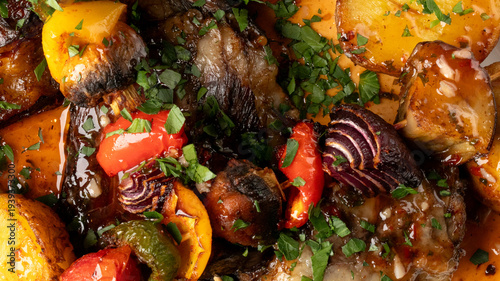 Canvas-taulu Rustic roasted medley of vibrant autumn vegetables, perfect for Samhain celebrat