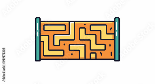 Abstract Maze Game Board, Geometric Pattern, Entertainment Concept
