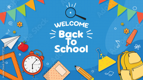 Welcome Back To School Background Illustration