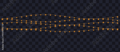 Warm orange string lights create a cozy and inviting glow across several delightful wavy strands