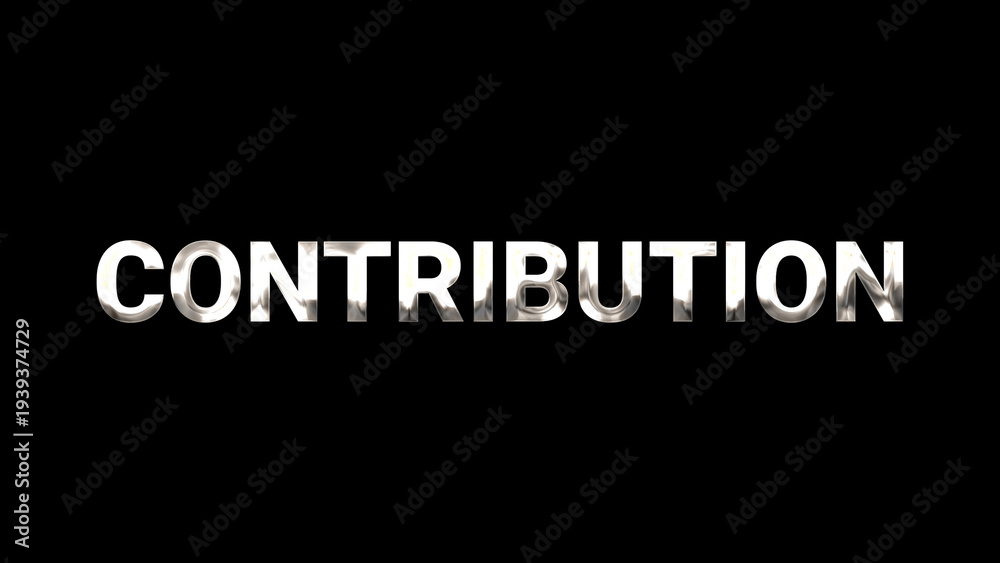 Fototapeta premium contribution text with Silver color effect illustration