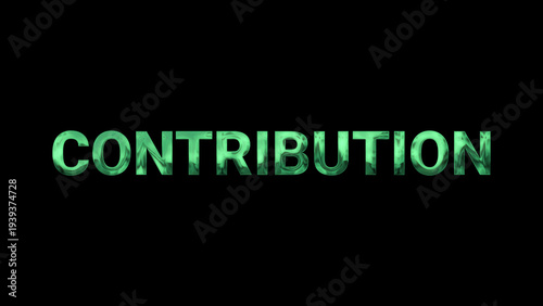 contribution text Green color effect illustration