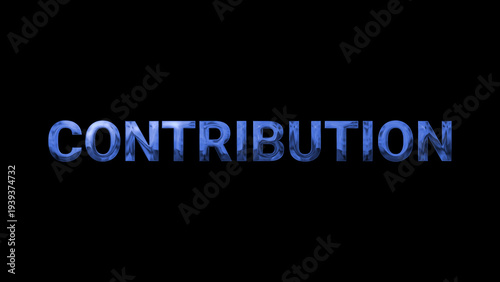 contribution text with Blue color effect illustration