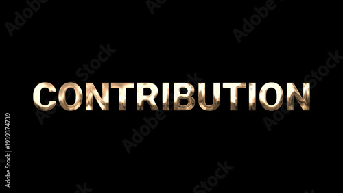  contribution text with glowing gold image design background
