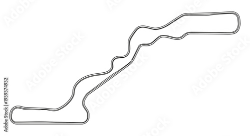 Abstract Racing Track Outline, Motorsport Circuit Design, Competition Layout