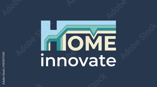A modern logo design featuring stylized home elements, representing innovation and contemporary living, suitable for design firms or real estate brands emphasizing modern aesthetics.