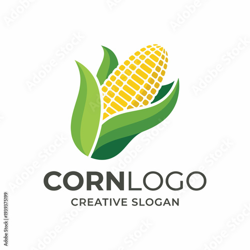 A lively and modern corn graphic, perfect for agricultural branding and creative projects centered around farming, freshness, and natural products.