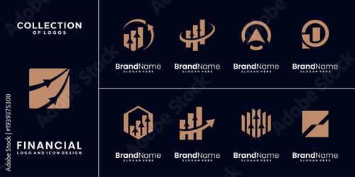 Set of accounting and financial logo design inspiration.