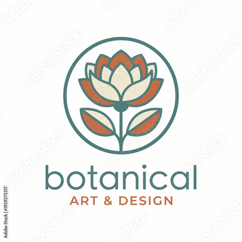 A beautiful and elegant logo design featuring a floral motif, symbolizing botanical artistry and design that celebrates nature and creativity in art and aesthetics.