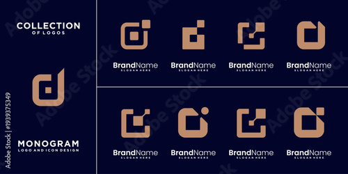 Set of Letter d logo initial design template.