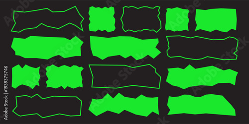 Wavy organic shapes and hand-drawn frames, abstract borders. Irregular doodle rectangles, bubbles, and fluid forms, vector illustration.