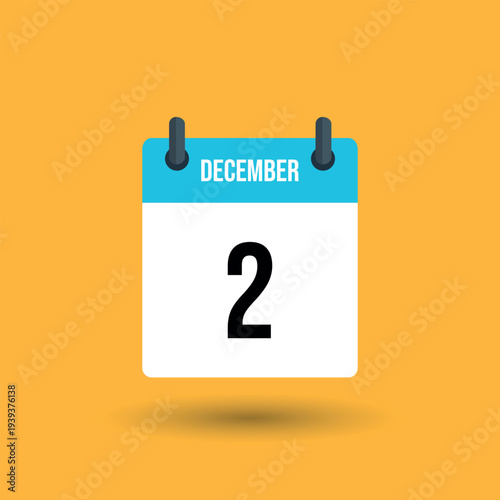 December 2 calendar page date number 2