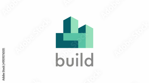 An elegant and modern graphic logo design featuring minimalist shapes that represent architectural structures, perfect for businesses in construction or design sectors.